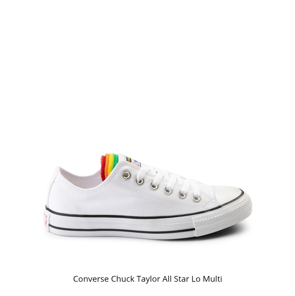 Converse Chuck Taylor All Star Lo White with Rainbow Accent